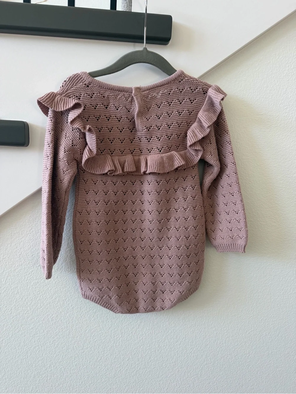 Quincy Mae Knit Baby Romper in Dusty Mauve